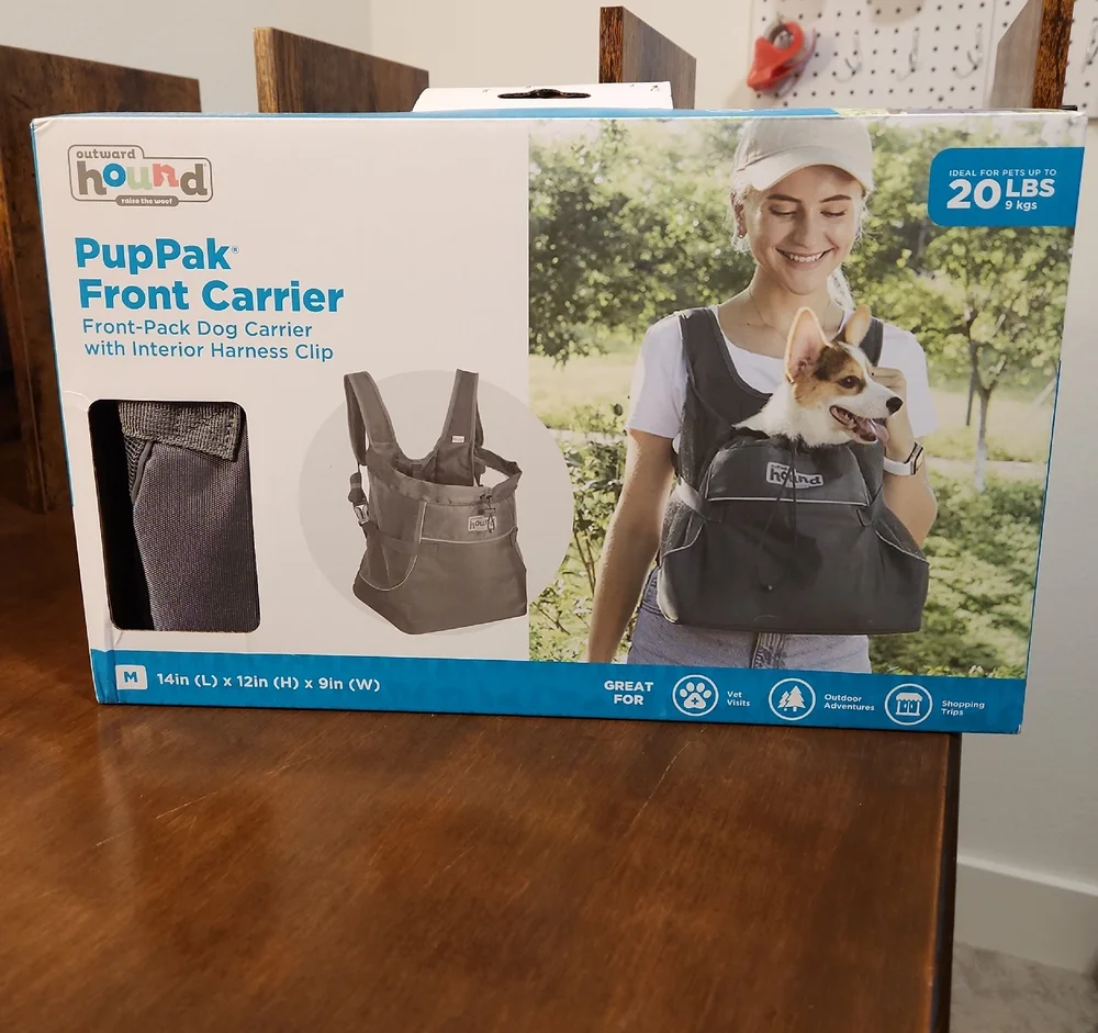 Outward Hound PupPak Front Carrier in Black and Gray